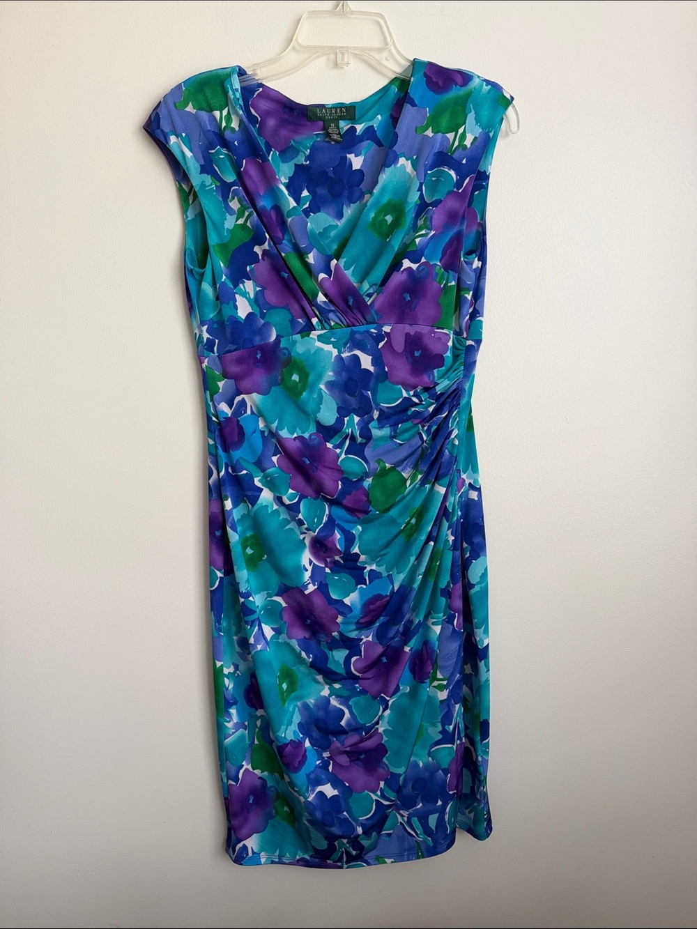 Lauren Ralph Lauren Blue Teal and Purple Floral Dress